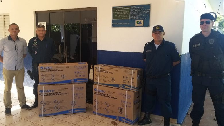 Regional de Naviraí doa dois aparelhos de ar condicionado a unidade da PM de Juti