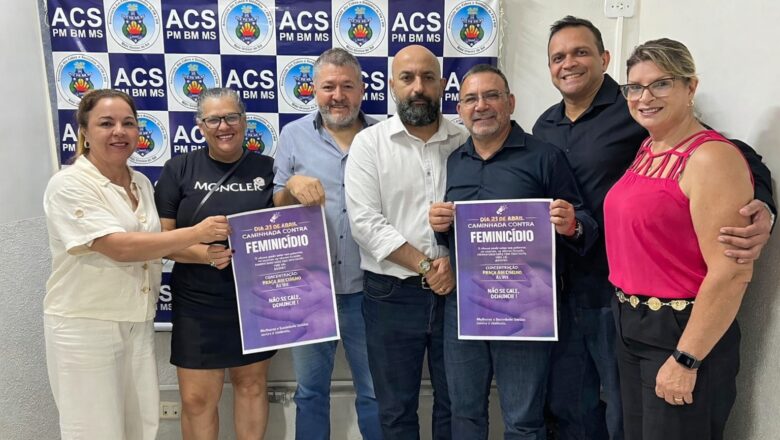 Veteranas da PM puxam mobilização contra o feminicídio e ACS reforça apoio à causa em Campo Grande