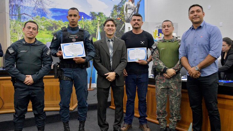 Câmara de Aquidauana homenageia policiais militares por atuação em ocorrência de alta complexidade