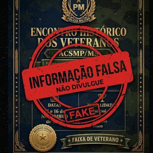 ACS alerta para divulgação de evento falso envolvendo veteranos da Polícia Militar de MS
